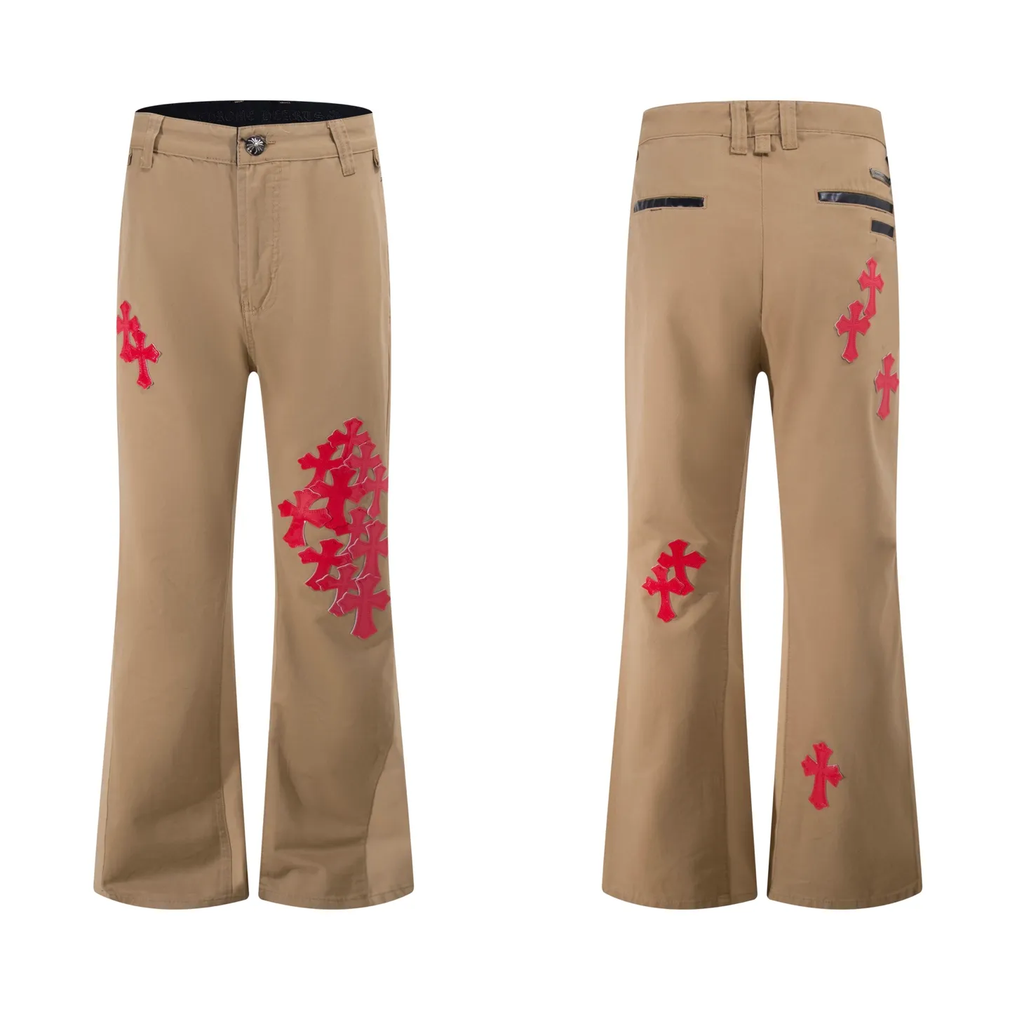 P260 Style number: H011 ChromeHearts & Chrome Heart Khaki bootcut casual pants and jeans. Original hardware and accessories, washed and other hanging tags. The QR code analysis is from the original factory, with a high degree of restoration. You are welcome to compare the products~ Three-dimensional version Loose and comfortable, not picky about body shape, taller and slimmer, factory Seiko, original factory quality control, same style for men and women, can be matched with couples, versatile recommendation, must-have jeans for all seasons, fashionistas have been disappointed From the quality selection of fabrics, the tailoring of details, and the matching of patterns, everything is impeccable! The upper body is so handsome when worn...it can be easily worn by men, women and children! The craftsmanship is made of heavy-duty washed pure cotton denim fabric. After washing, it is soft and thick and looks very stylish when worn. Size: 28, 30, 32, 34, 36 (S-XXL) Color: Khaki